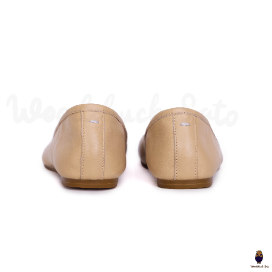 Sandali unisex tabi in pelle beige con punta divisa taglia 35-45