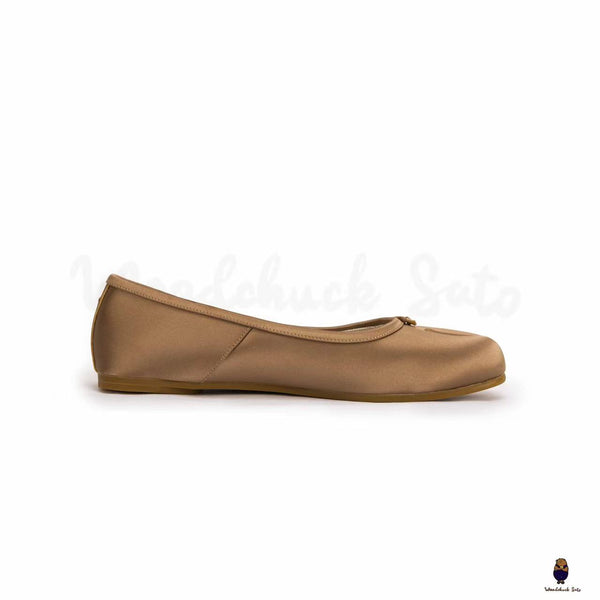 WoodchuckSato men's women's metallic bronze split-toe tabi Satin Ballerinas shoes sizes 35-45