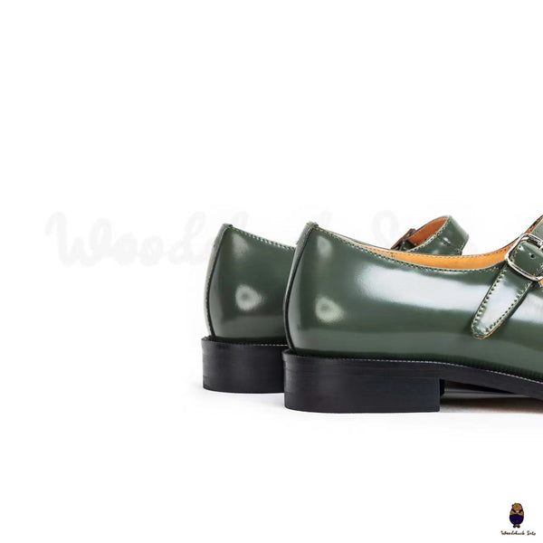 WoodChucksato women's men's Green Patent Calf Leather Tabi Mary Jane Shoes sizes from 35-47