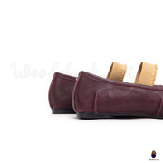 WoodChuckSato Ballerine da Uomo in Pelle "Invecchiata" Tabi Bordeaux con Punta Divisa con Fascia Elastica Taglie EU 35-45