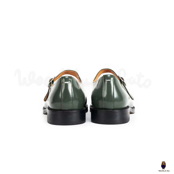 WoodChucksato women's men's Green Patent Calf Leather Tabi Mary Jane Shoes sizes from 35-47