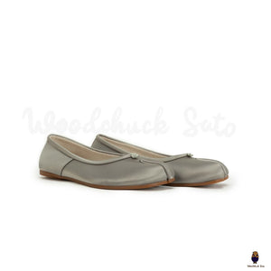 WoodchuckSato men's women's grey split-toe tabi Satin Ballerinas shoes sizes 35-45