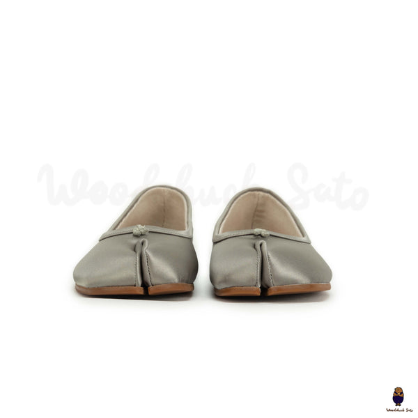 WoodchuckSato men's women's grey split-toe tabi Satin Ballerinas shoes sizes 35-45