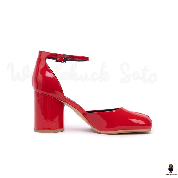 WoodchuckSato tabi pumps red heel