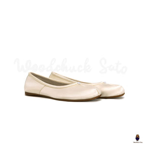 WoodchuckSato men's women's white split-toe tabi Satin Ballerinas shoes sizes 35-45